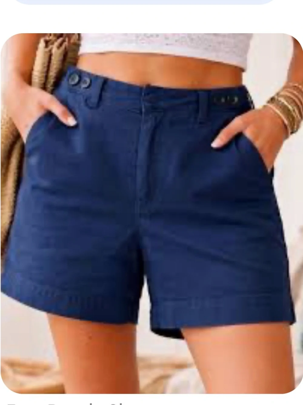 Free People Keepsake Herringbone Chino Shorts Blue Women’s Size 8 NWOT